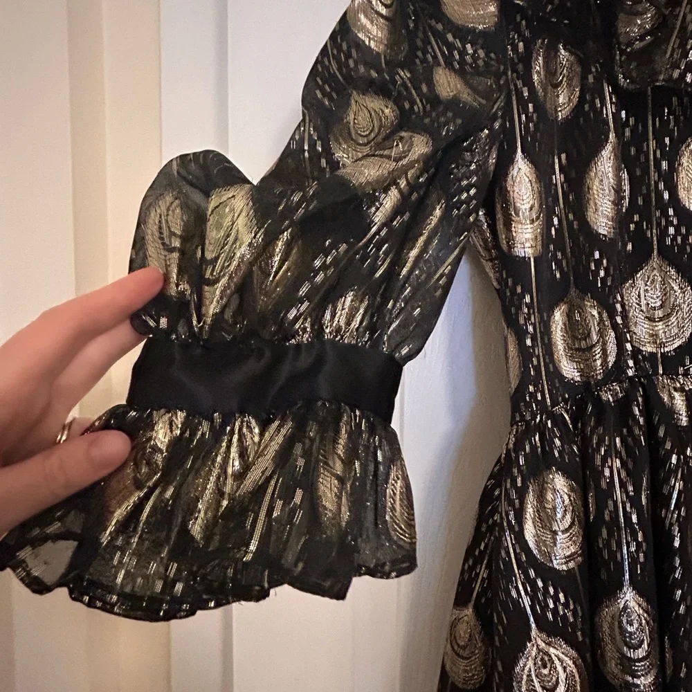 Vintage Art Deco Puff Sleeve Dress - Picture 4 of 11